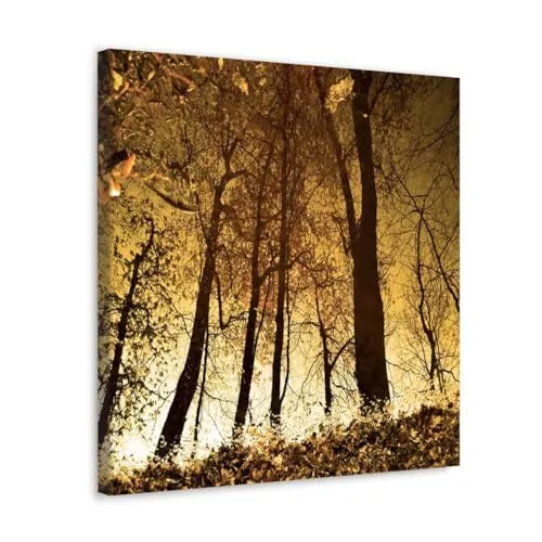 GADGETS WRAP Canvas Gallery Wrap Framed for Home Office Studio Living Room Decoration (10x10inch) - Trees Reflection (2)