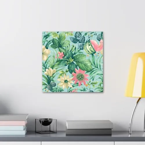 GADGETS WRAP Canvas Gallery Wrap Framed for Home Office Studio Living Room Decoration (10x10inch) - Tropical Floral