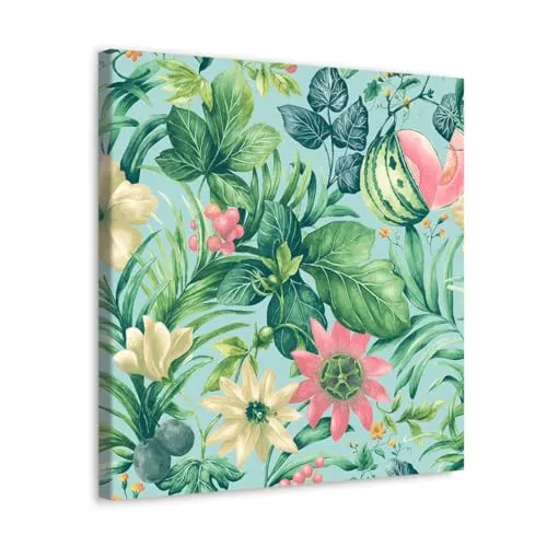 GADGETS WRAP Canvas Gallery Wrap Framed for Home Office Studio Living Room Decoration (10x10inch) - Tropical Floral