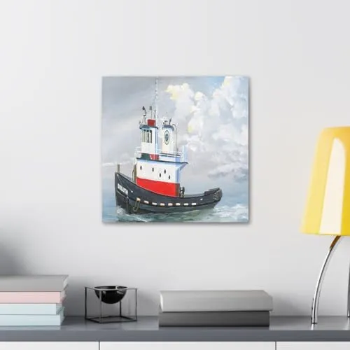 GADGETS WRAP Canvas Gallery Wrap Framed for Home Office Studio Living Room Decoration (10x10inch) - Tugboat Duluth