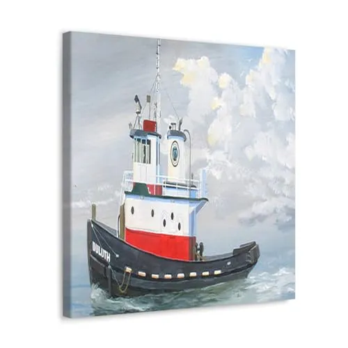 GADGETS WRAP Canvas Gallery Wrap Framed for Home Office Studio Living Room Decoration (10x10inch) - Tugboat Duluth