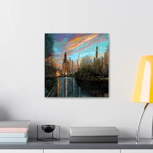 GADGETS WRAP Canvas Gallery Wrap Framed for Home Office Studio Living Room Decoration (10x10inch) - Twilight SerenityII