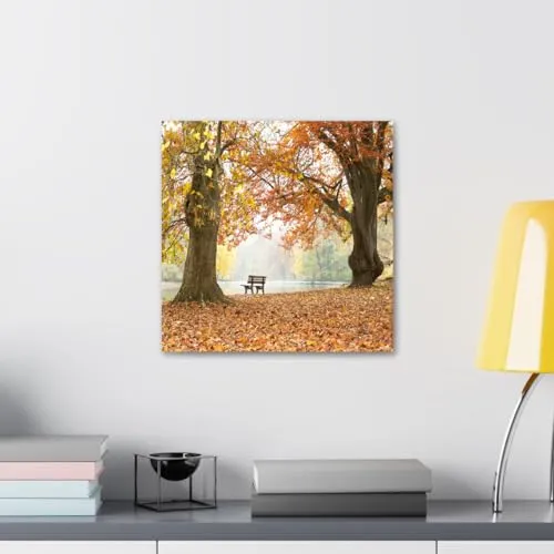 GADGETS WRAP Canvas Gallery Wrap Framed for Home Office Studio Living Room Decoration (10x10inch) - Two Huge Autumn Trees