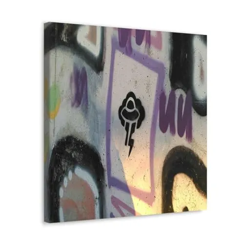 GADGETS WRAP Canvas Gallery Wrap Framed for Home Office Studio Living Room Decoration (10x10inch) - Ufo Space Alien Graffiti