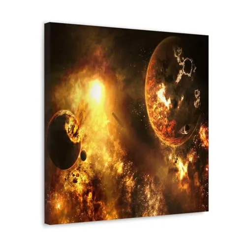 GADGETS WRAP Canvas Gallery Wrap Framed for Home Office Studio Living Room Decoration (10x10inch) - Universe Explosion