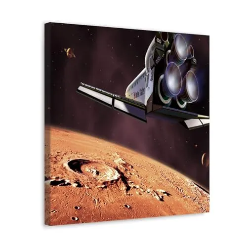 GADGETS WRAP Canvas Gallery Wrap Framed for Home Office Studio Living Room Decoration (10x10inch) - Us Mars Mission