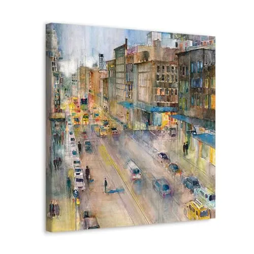 GADGETS WRAP Canvas Gallery Wrap Framed for Home Office Studio Living Room Decoration (10x10inch) - View From The Highlines New York City