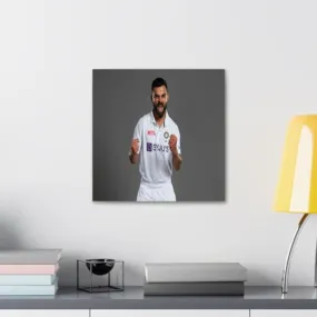 GADGETS WRAP Canvas Gallery Wrap Framed for Home Office Studio Living Room Decoration (10x10inch) - Virat Kohli Screeming In White Tees