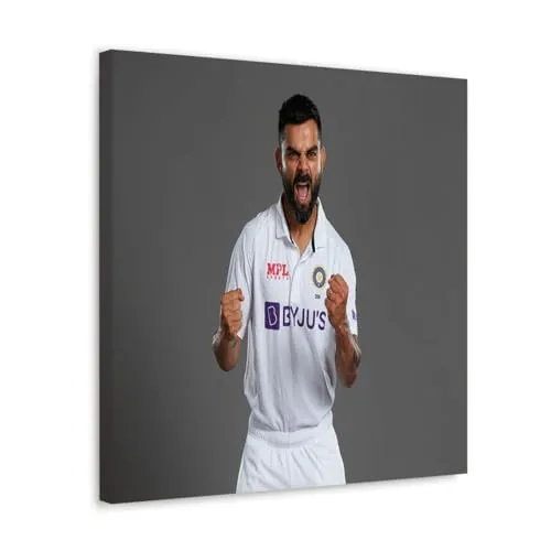 GADGETS WRAP Canvas Gallery Wrap Framed for Home Office Studio Living Room Decoration (10x10inch) - Virat Kohli Screeming In White Tees