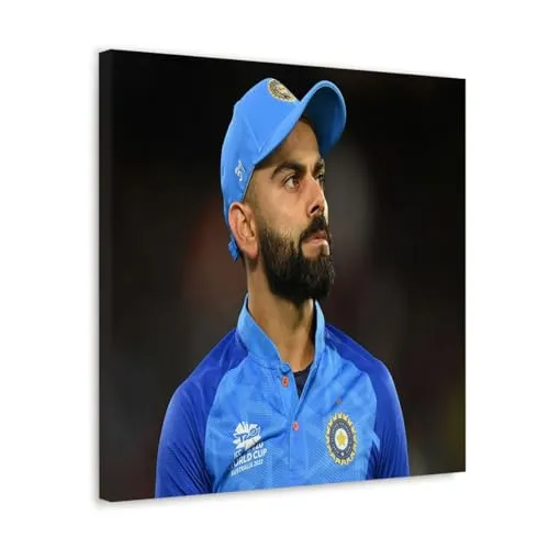 GADGETS WRAP Canvas Gallery Wrap Framed for Home Office Studio Living Room Decoration (10x10inch) - Virat Kohli Seeing