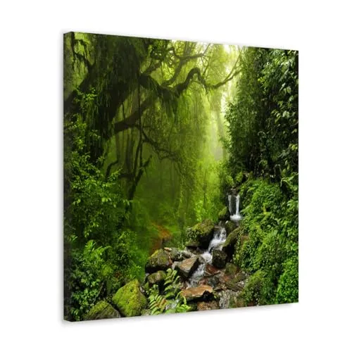 GADGETS WRAP Canvas Gallery Wrap Framed for Home Office Studio Living Room Decoration (10x10inch) - Water Stream In Deep