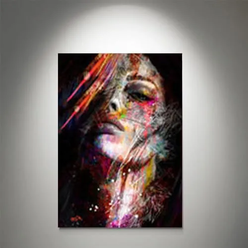 GADGETS WRAP Canvas Gallery Wrap Framed for Home Office Studio Living Room Decoration (11x14inch) - Abstract Art Girl Face Print 3