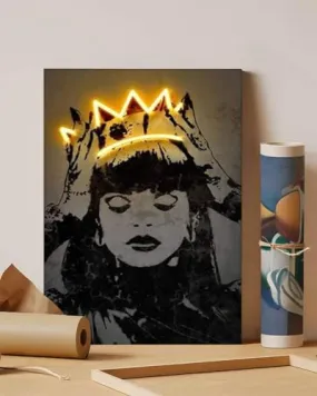 GADGETS WRAP Canvas Gallery Wrap Framed for Home Office Studio Living Room Decoration (11x14inch) - Crown The Queen