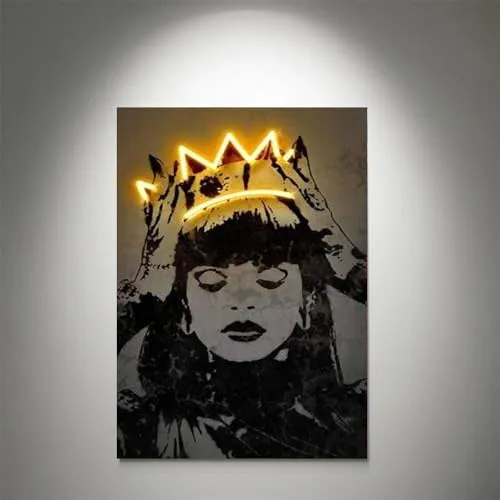 GADGETS WRAP Canvas Gallery Wrap Framed for Home Office Studio Living Room Decoration (11x14inch) - Crown The Queen