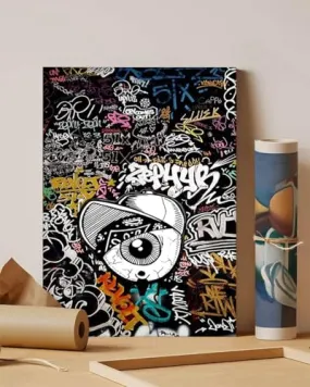 GADGETS WRAP Canvas Gallery Wrap Framed for Home Office Studio Living Room Decoration (11x14inch) - Eyes Graffity