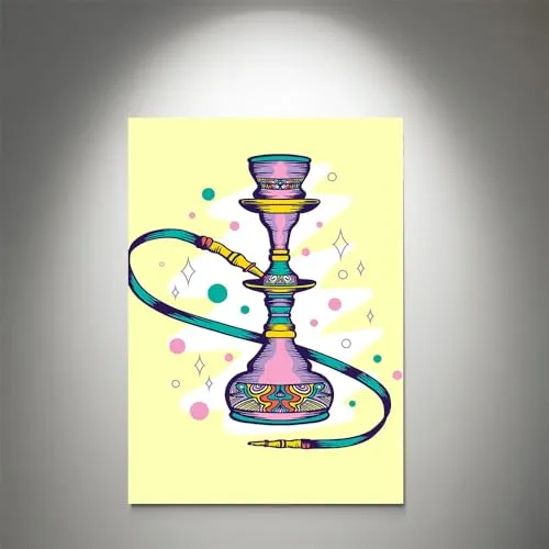 GADGETS WRAP Canvas Gallery Wrap Framed for Home Office Studio Living Room Decoration (11x14inch) - Glitterin Hookah