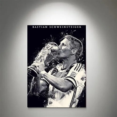 GADGETS WRAP Canvas Gallery Wrap Framed for Home Office Studio Living Room Decoration (11x17inch) - Bastian Schweinsteiger