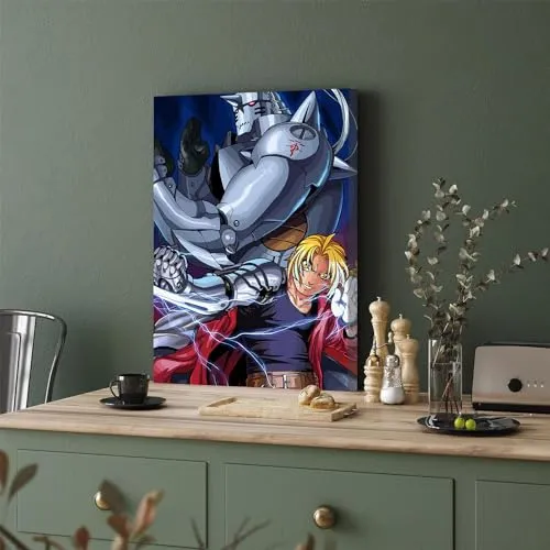 GADGETS WRAP Canvas Gallery Wrap Framed for Home Office Studio Living Room Decoration (11x17inch) - Edward Elric Alphonse Elri