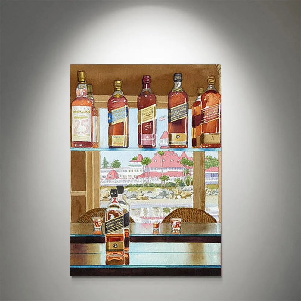 GADGETS WRAP Canvas Gallery Wrap Framed for Home Office Studio Living Room Decoration (11x17inch) - Johnnie Walker And Del