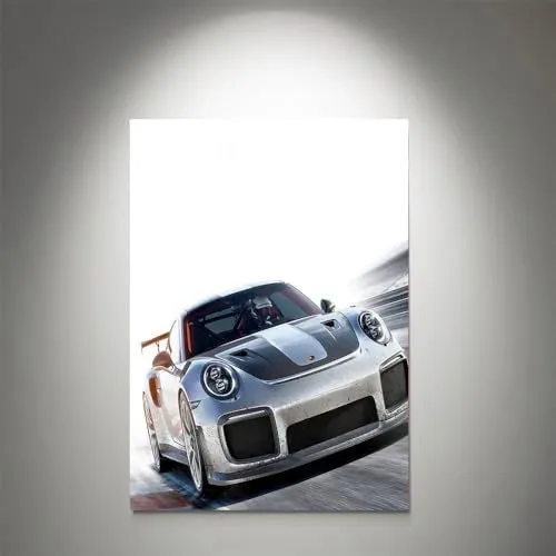 GADGETS WRAP Canvas Gallery Wrap Framed for Home Office Studio Living Room Decoration (11x17inch) - Porsche Forza On Race Track Canvas