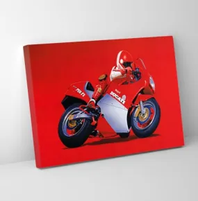 GADGETS WRAP Canvas Gallery Wrap Framed for Home Office Studio Living Room Decoration (11x9inch) - 1986 Ducati 750F1 Desmo Bike