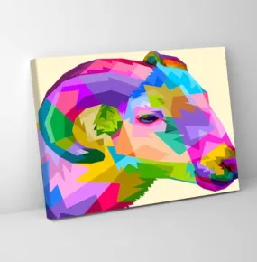 GADGETS WRAP Canvas Gallery Wrap Framed for Home Office Studio Living Room Decoration (11x9inch) - Abstract Colourful Sheep Painting