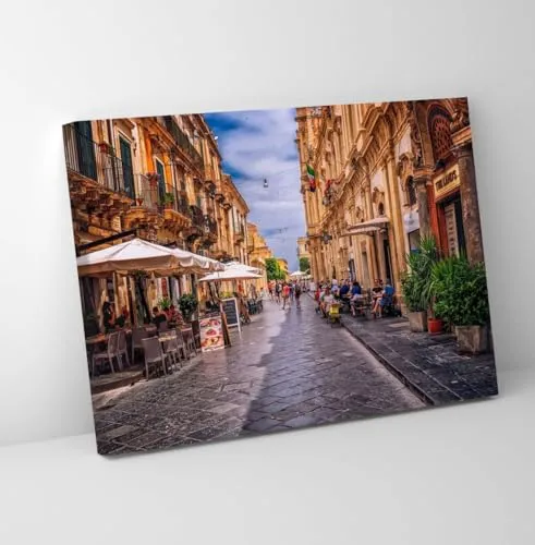 GADGETS WRAP Canvas Gallery Wrap Framed for Home Office Studio Living Room Decoration (11x9inch) - Ahmedabad Streets