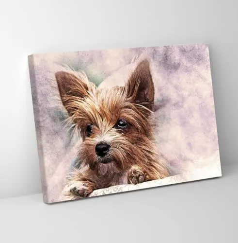 GADGETS WRAP Canvas Gallery Wrap Framed for Home Office Studio Living Room Decoration (11x9inch) - Baby Dog Closeup Abstract #1