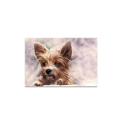 GADGETS WRAP Canvas Gallery Wrap Framed for Home Office Studio Living Room Decoration (11x9inch) - Baby Dog Closeup Abstract #1