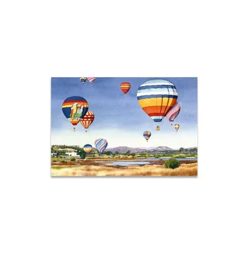 GADGETS WRAP Canvas Gallery Wrap Framed for Home Office Studio Living Room Decoration (11x9inch) - Balloons Over San Elijo Lagoon Encinitas