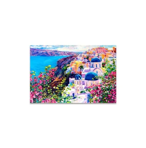 GADGETS WRAP Canvas Gallery Wrap Framed for Home Office Studio Living Room Decoration (11x9inch) - City Oil Painting Scenery