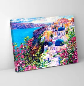 GADGETS WRAP Canvas Gallery Wrap Framed for Home Office Studio Living Room Decoration (11x9inch) - City Oil Painting Scenery