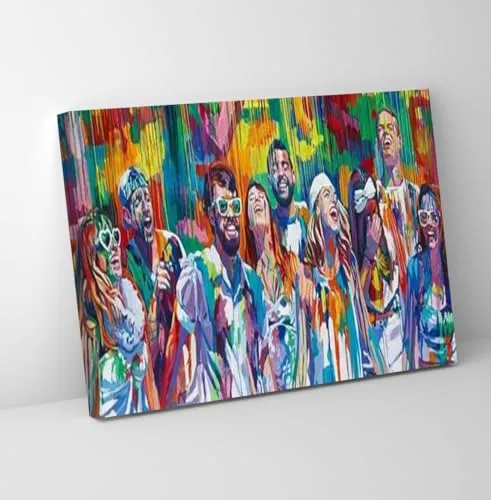 GADGETS WRAP Canvas Gallery Wrap Framed for Home Office Studio Living Room Decoration (11x9inch) - Colourful Group