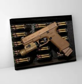 GADGETS WRAP Canvas Gallery Wrap Framed for Home Office Studio Living Room Decoration (11x9inch) - Glock 19X