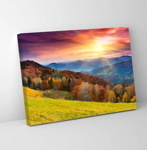 GADGETS WRAP Canvas Gallery Wrap Framed for Home Office Studio Living Room Decoration (11x9inch) - Nature Sunset Scenery