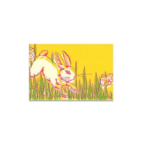 GADGETS WRAP Canvas Gallery Wrap Framed for Home Office Studio Living Room Decoration (11x9inch) - Rabbit Hopping In The Grass