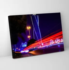 GADGETS WRAP Canvas Gallery Wrap Framed for Home Office Studio Living Room Decoration (11x9inch) - Riyadh City Night