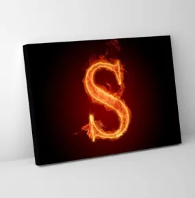 GADGETS WRAP Canvas Gallery Wrap Framed for Home Office Studio Living Room Decoration (11x9inch) - S Letter Fire