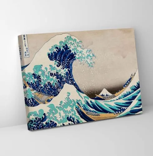 GADGETS WRAP Canvas Gallery Wrap Framed for Home Office Studio Living Room Decoration (11x9inch) - The Great Wave Off Kanagawa By Hokusai Poster (2)