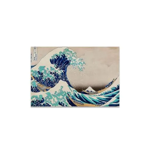 GADGETS WRAP Canvas Gallery Wrap Framed for Home Office Studio Living Room Decoration (11x9inch) - The Great Wave Off Kanagawa By Hokusai Poster (2)