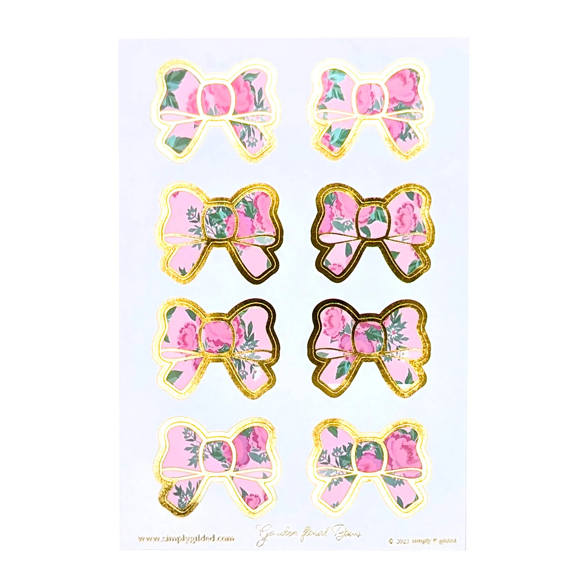 Garden Floral Bow Seals (light gold foil)