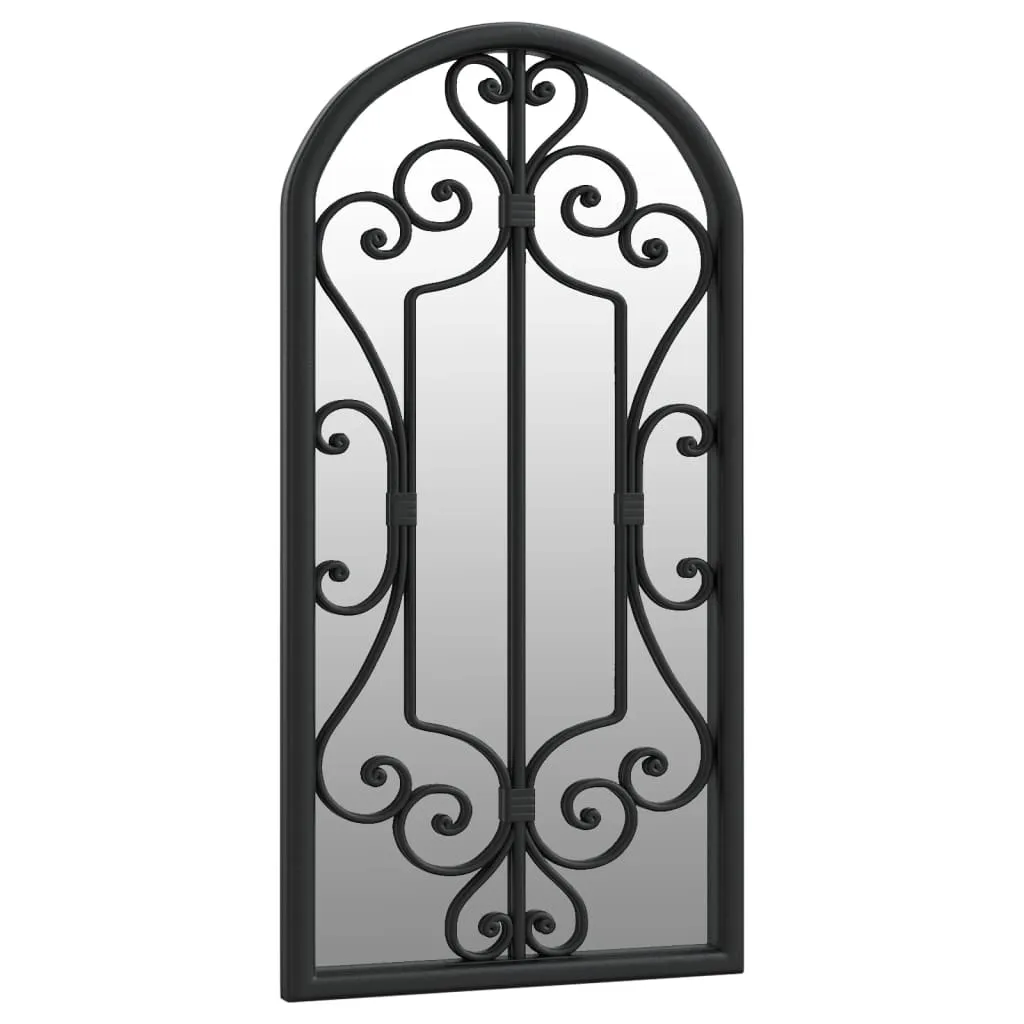 Garden Mirror Black 70x30 cm Iron for Outdoor Use