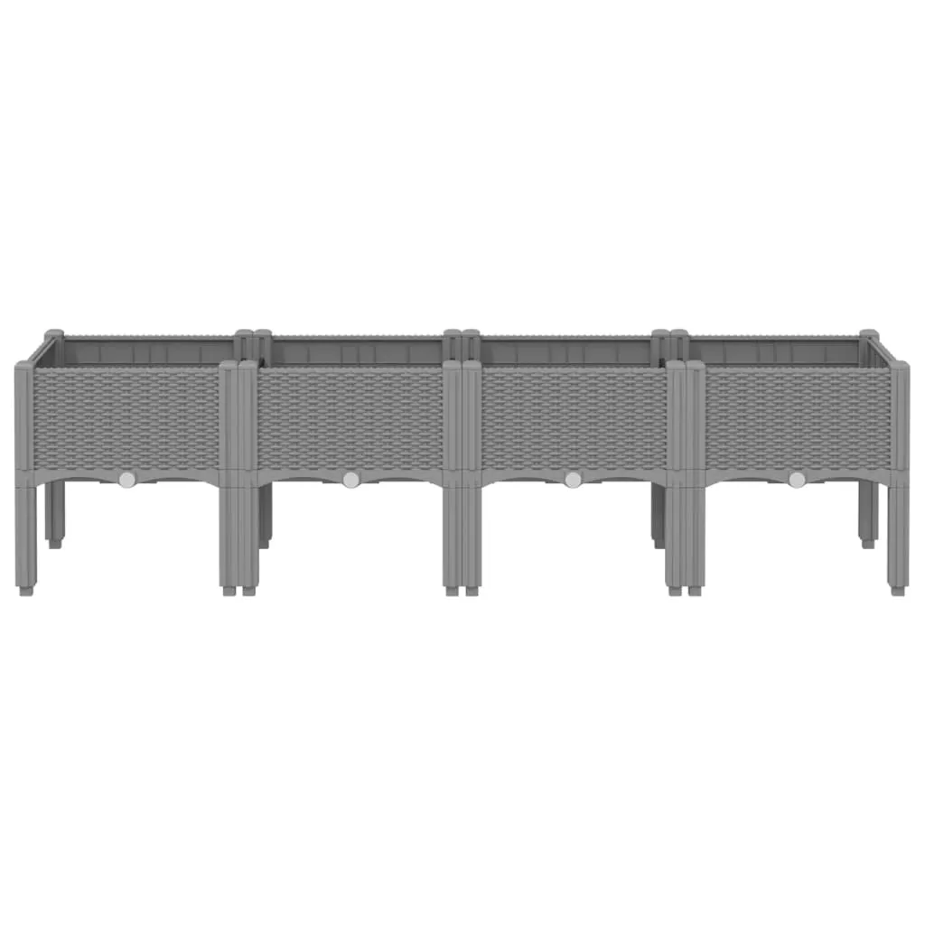 Garden Planter with Legs Light Grey 160x40x42 cm PP