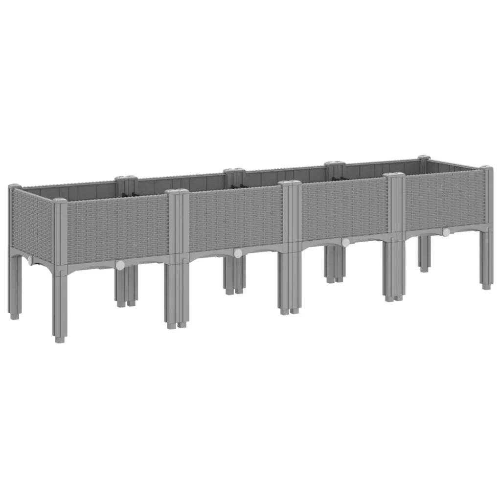 Garden Planter with Legs Light Grey 160x40x42 cm PP