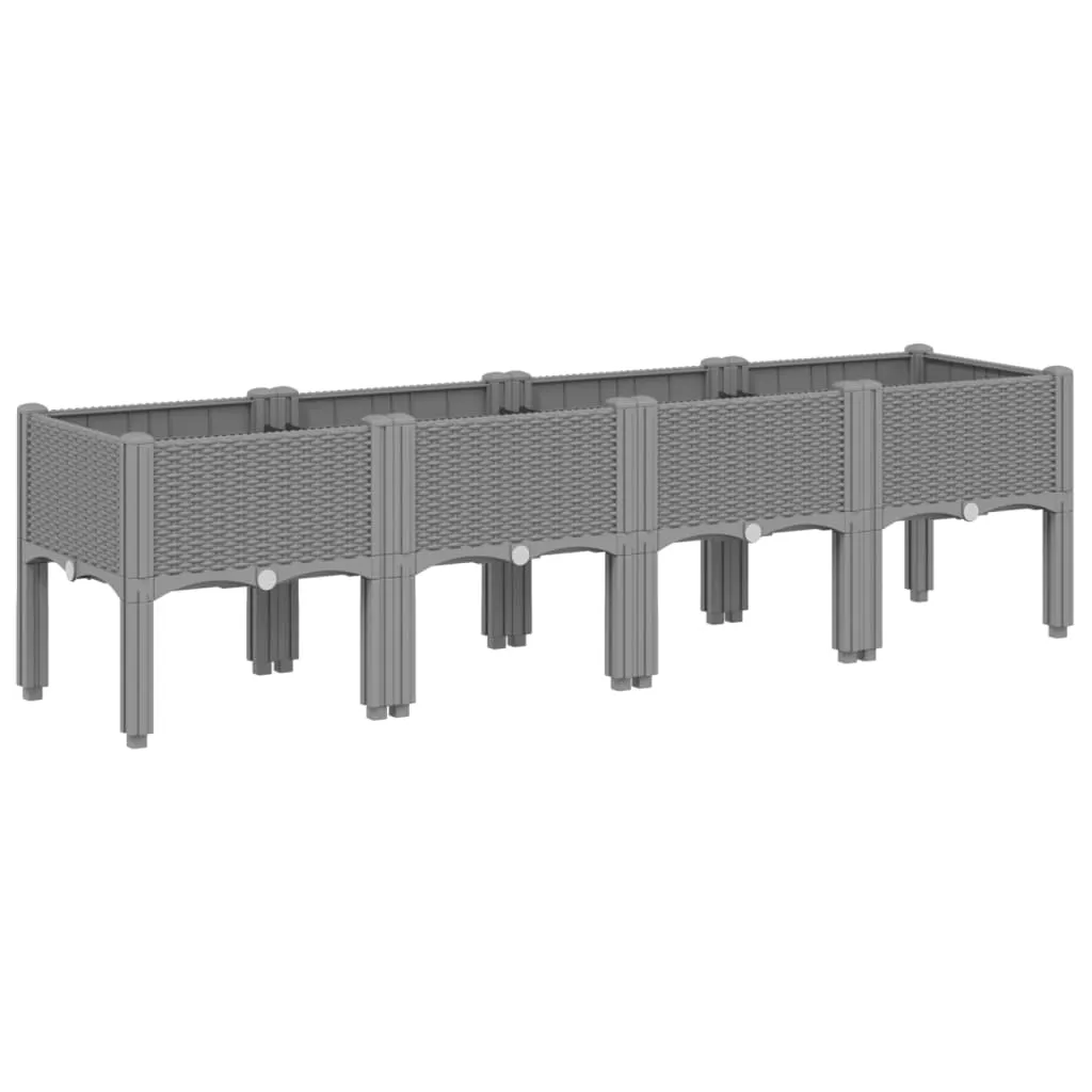 Garden Planter with Legs Light Grey 160x40x42 cm PP