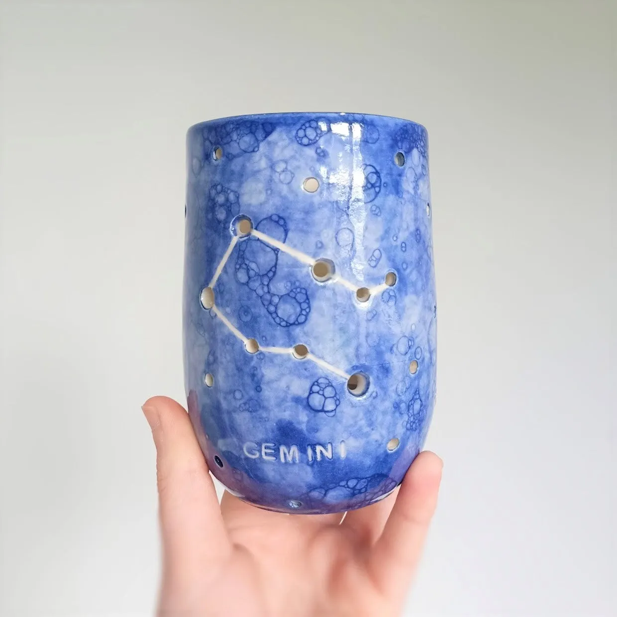 Gemini Lantern - Blue Tie-dye