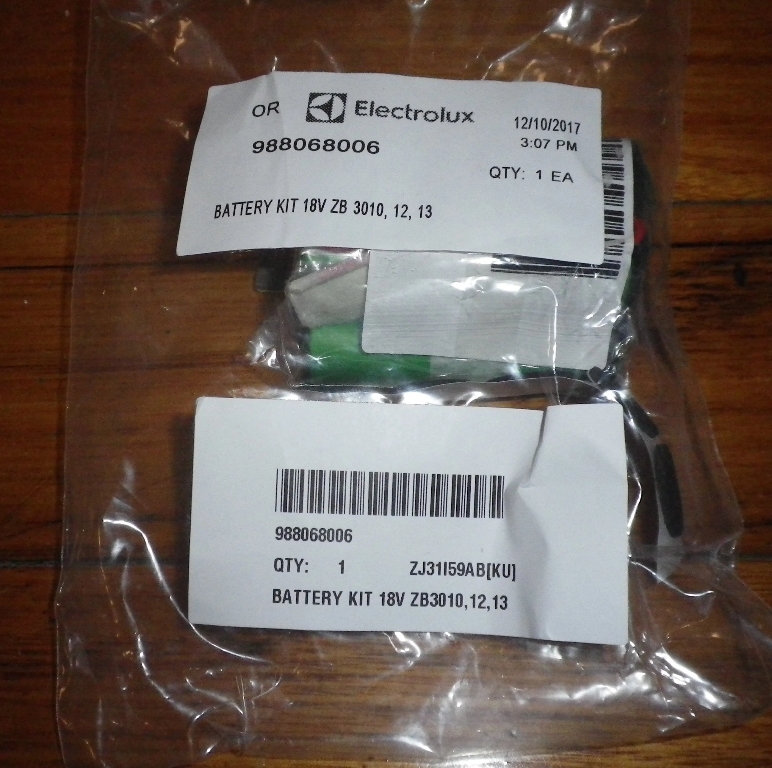 Genuine Electrolux ErgoRapido ZB3000 18Volt Li-Ion Battery Pack - Part # 988068006