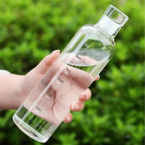 Glass Bottle 500ml & 1000ml with Time Marker