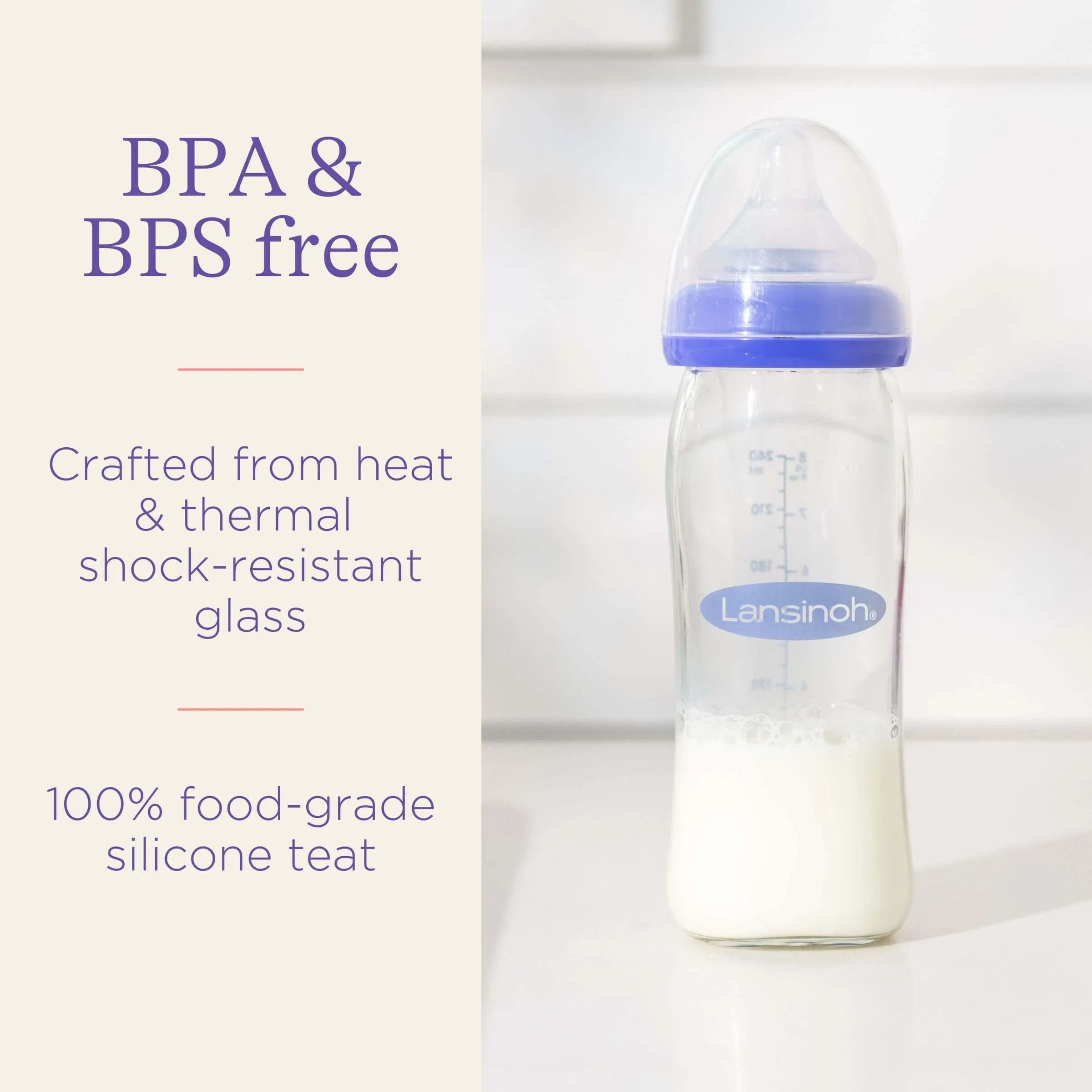 Glass Feeding Bottles 160ml with NaturalWave® Teat