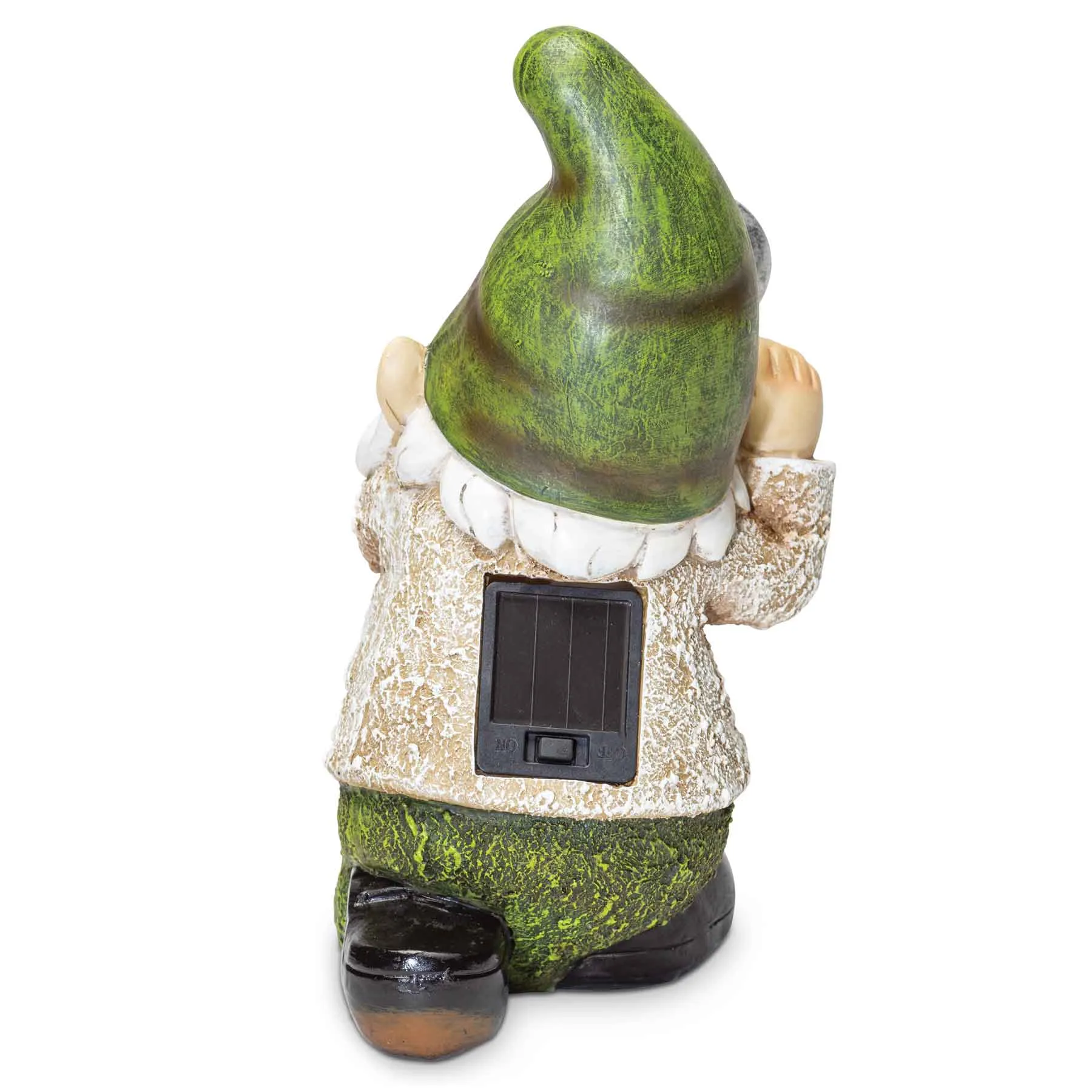 Gnome with Camera- Solar Garden Statue